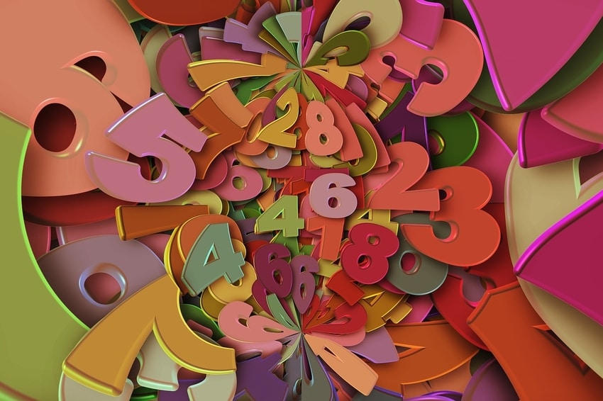 Colorful animation of numbers one through nine