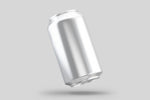 Unmarked aluminum soda can against gray background